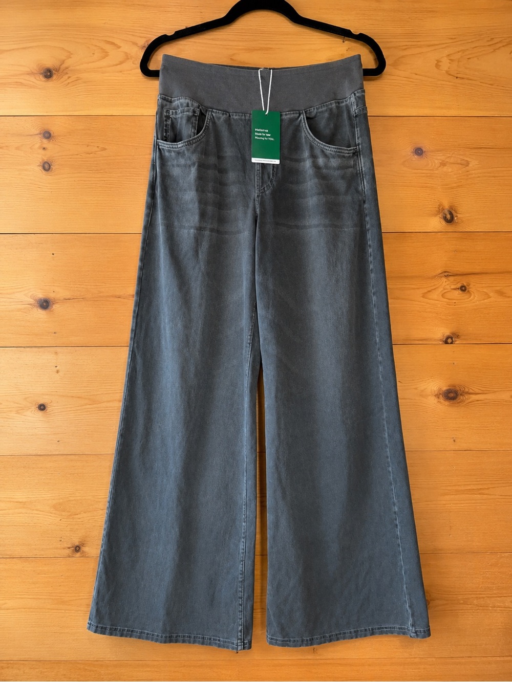Halara flex mid rise tummy control Wide Leg Pull-On Women’s Jeans phantom denim
